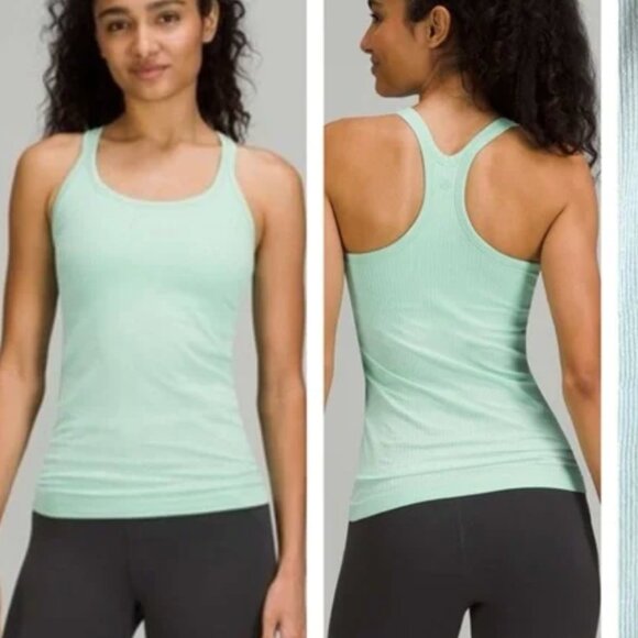 Lululemon Ebb To Street Delicate Mint Green Ribbed Tank Top 8 - Picture 7 of 7